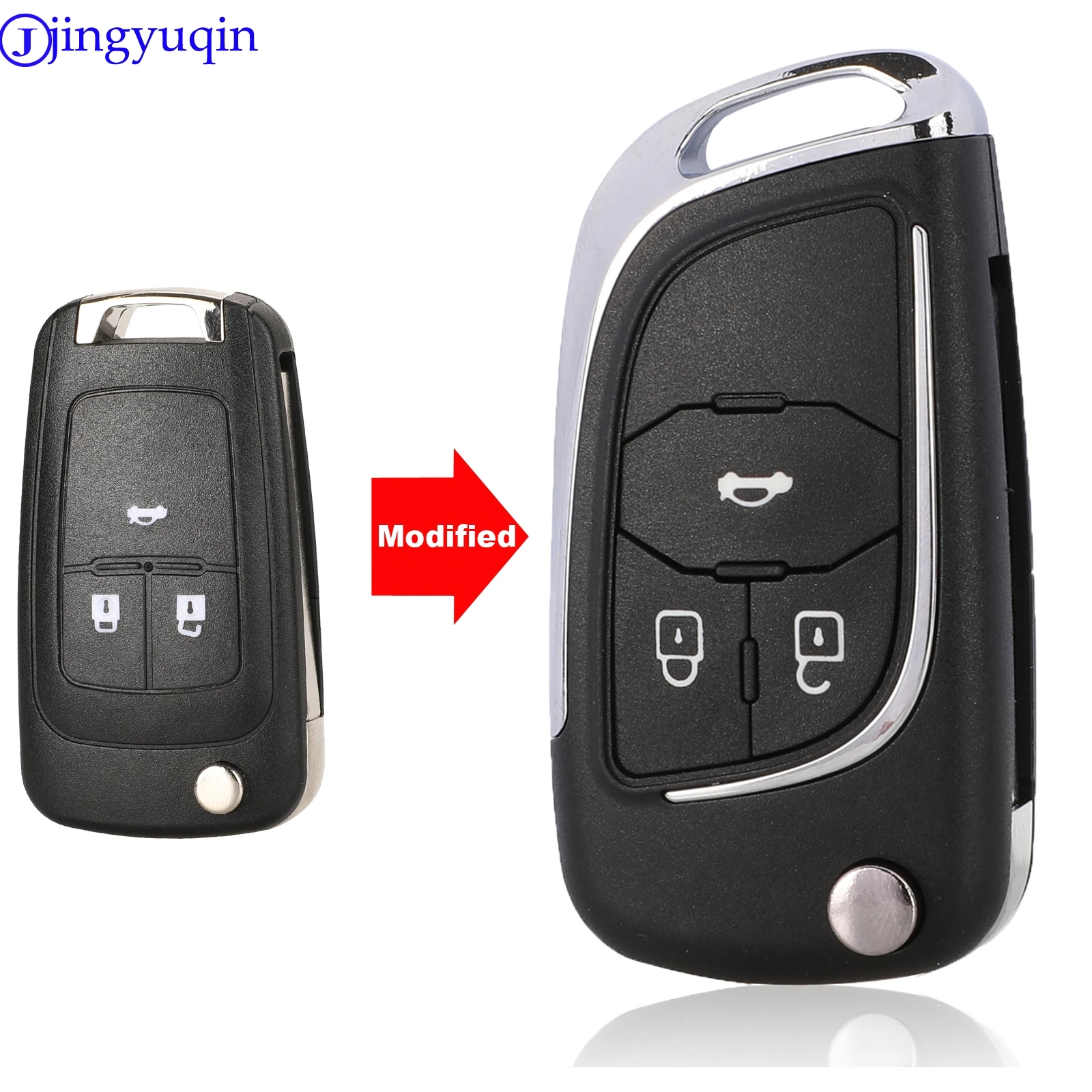 jingyuqin 10ps Modified Folding Remote Car Key Shell Fob Case For Chevrolet Cruze Epica Lova Camaro Impala HU100