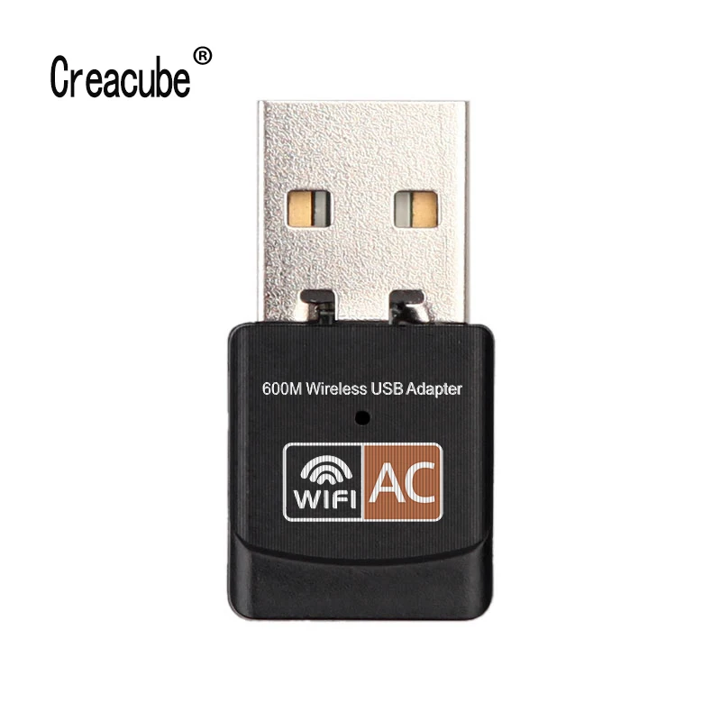 

Creacube USB WiFi Adapter Dual Band 2.4GHz + 5.8GHz 5G 600Mbps Wireless Network Adapter WiFi Dongle for Laptop Desktop PC