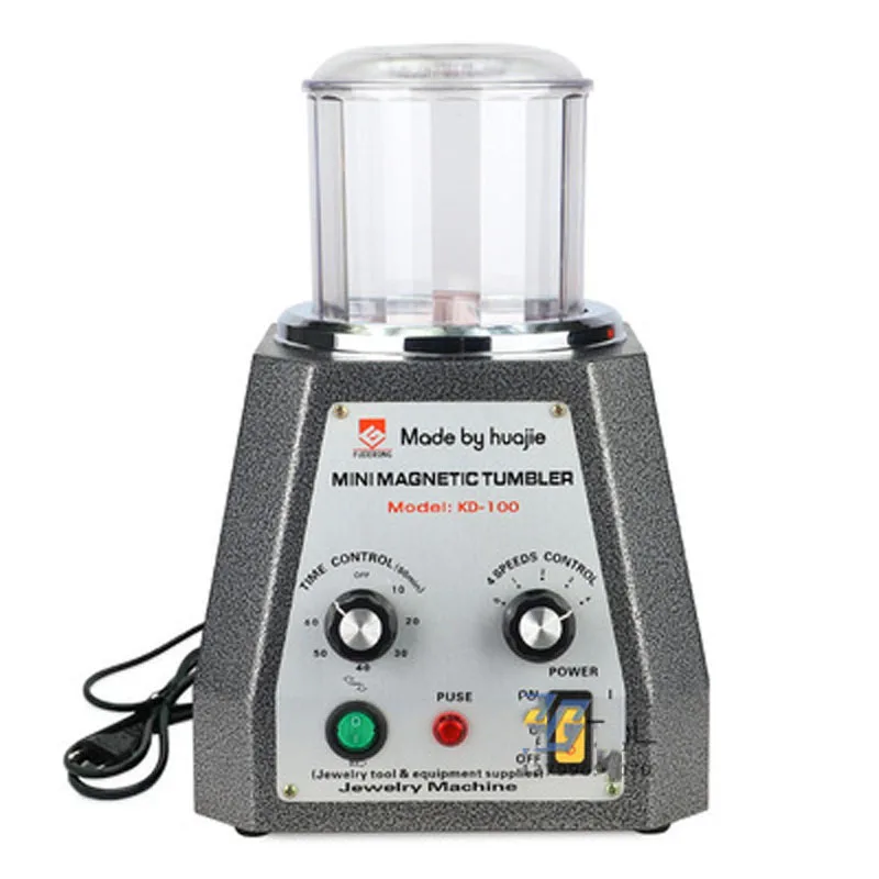 KT-100 Rotary Magnetic Polishing Machine Remove Metal Jewelry Burrs Clean metal surface Jewelry Polisher Tumbler Jewelry