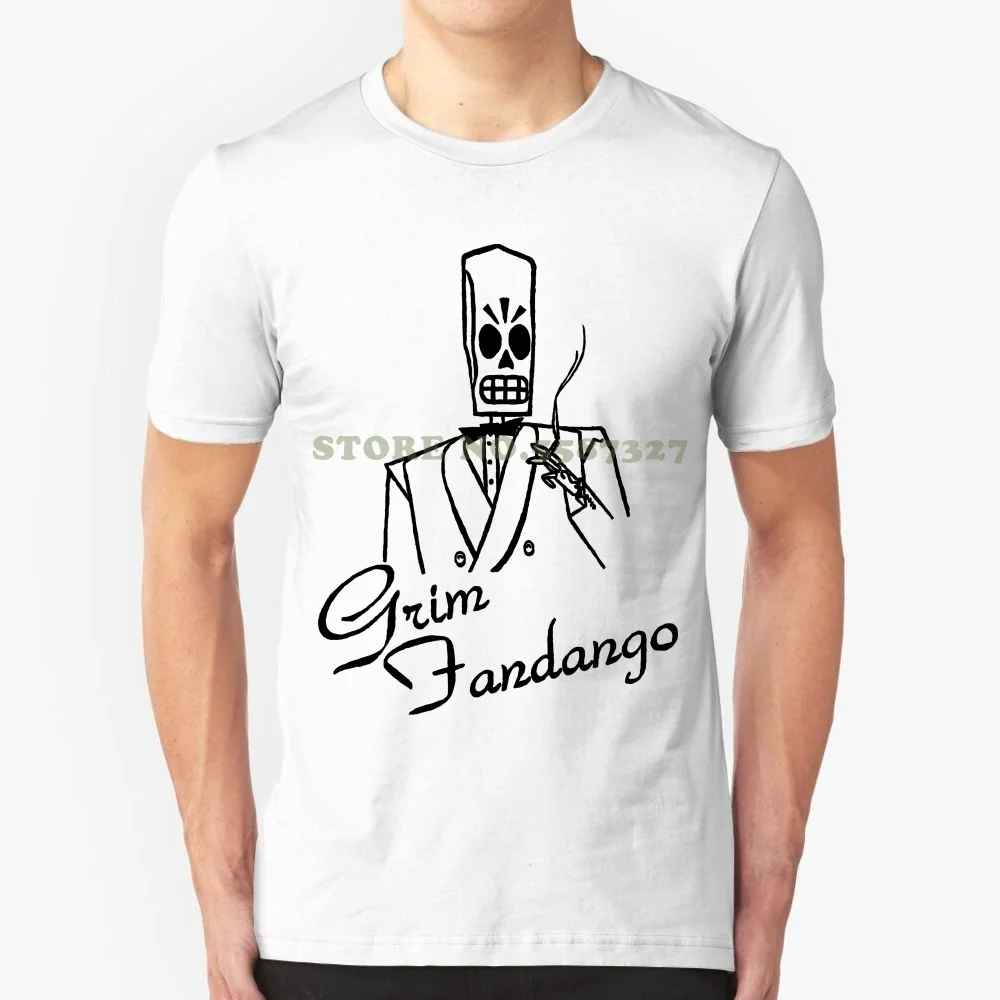 Grim Fandango T Shirt Monkey Island Loom Lucasarts Full Throttle Day Tentacle T-Shirt Design Basic Top