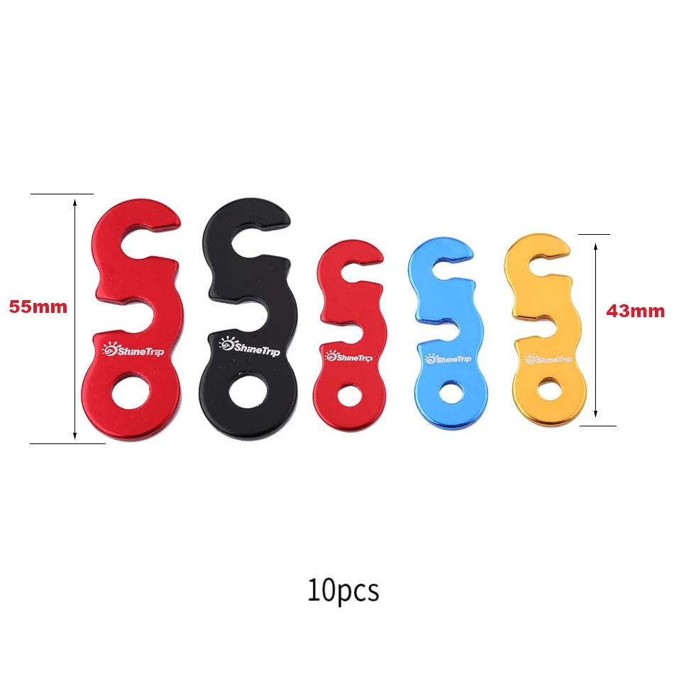 10pcs Tent Rope Tensioner Stoppers Camping Tent Anwing Tarp Guyline Tensioner Windproof Rope Buckle Outdoor Canopy Rope Adjuster