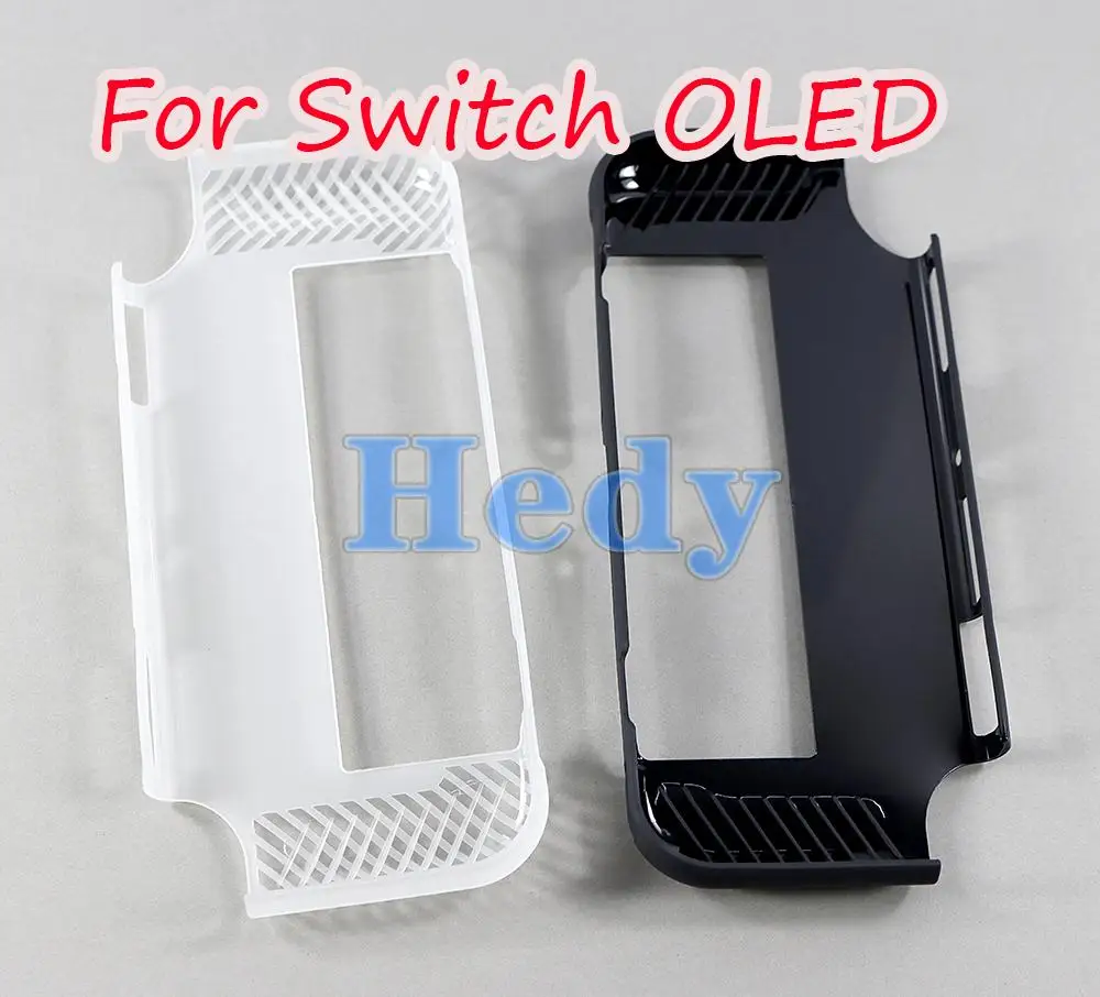 5PCS TPU Transparent Protective Case Cover Shell Frame Glass Screen Protector for Nintendo Switch OLED Console Accessories