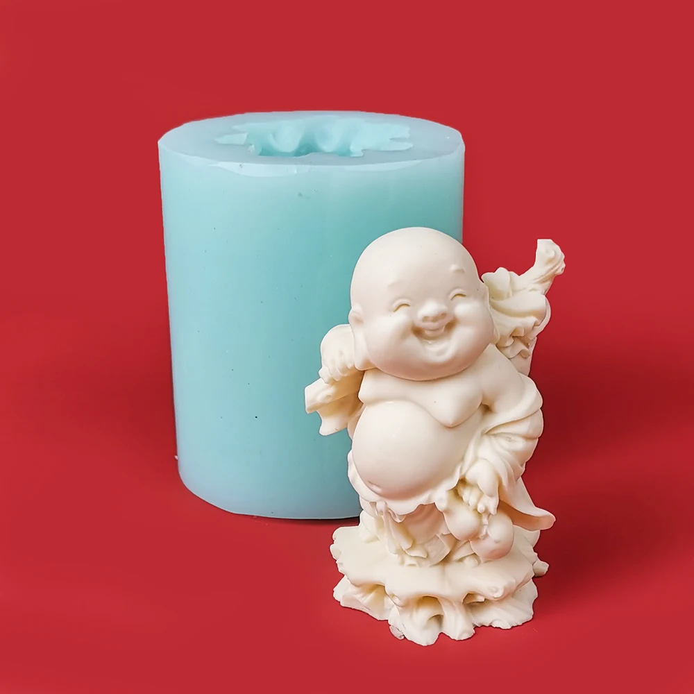 TS0213 PRZY Silicone Maitreya Smiling Buddha 3D Buddha Moulds Molds Candle Soap Mold Clay Resin Moulds