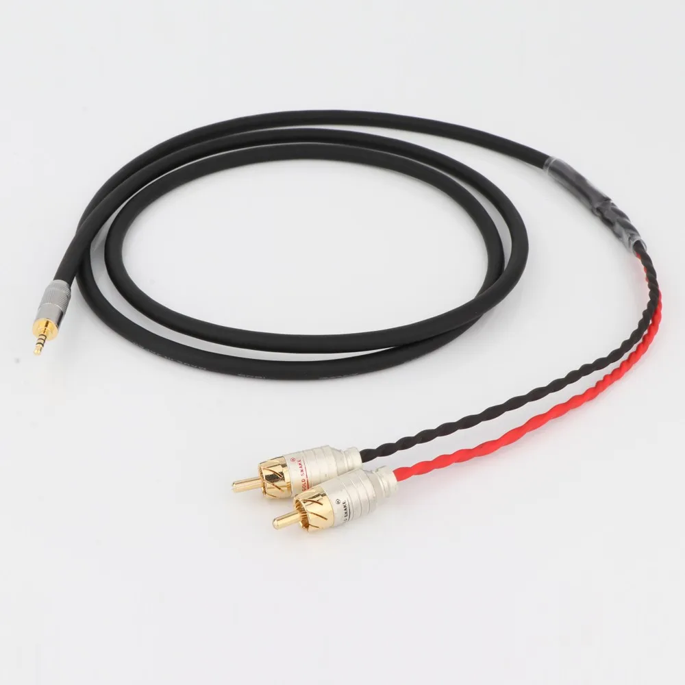 Preffair ofc cobre hifi 2.5mm trrs para 2 rca cabo macho 2.5mm conector de equilíbrio para 2 rca cabo de áudio macho para cabo amplificador