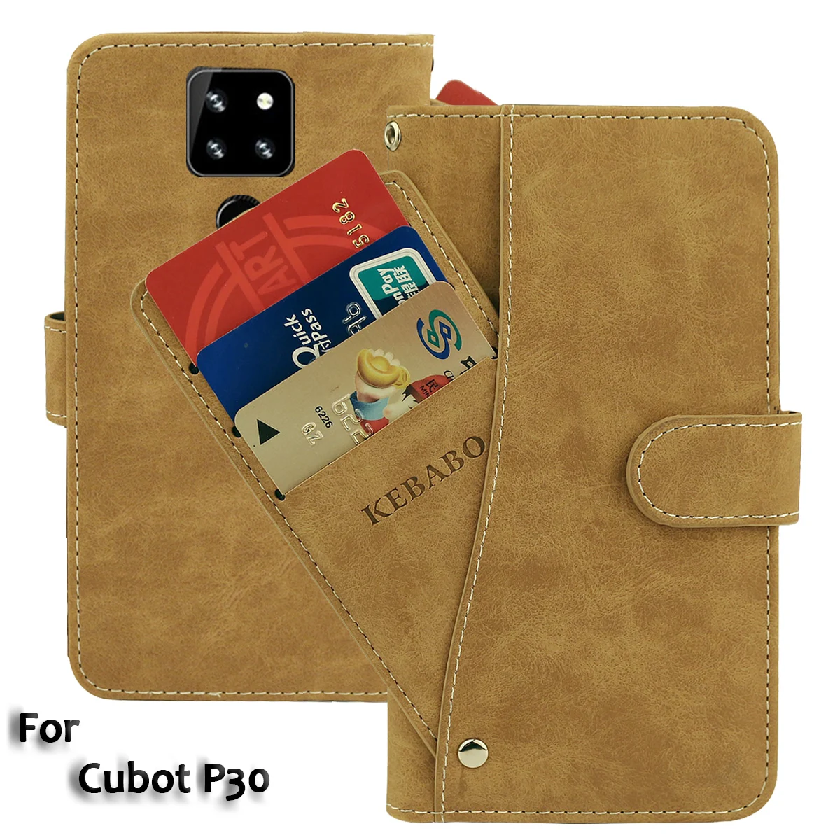 

Vintage Leather Wallet Cubot P30 Case 6.3" Flip Luxury Card Slots Cover Magnet Stand Phone Protective Bags