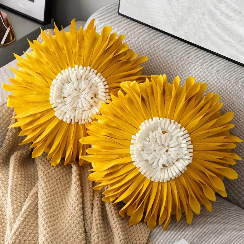Floral Cushion Cover Decorative Pillow Case Throw Pillow Cover Luxury Daisy Flower Home Decor Living Room Sofa Seat Pillowcase