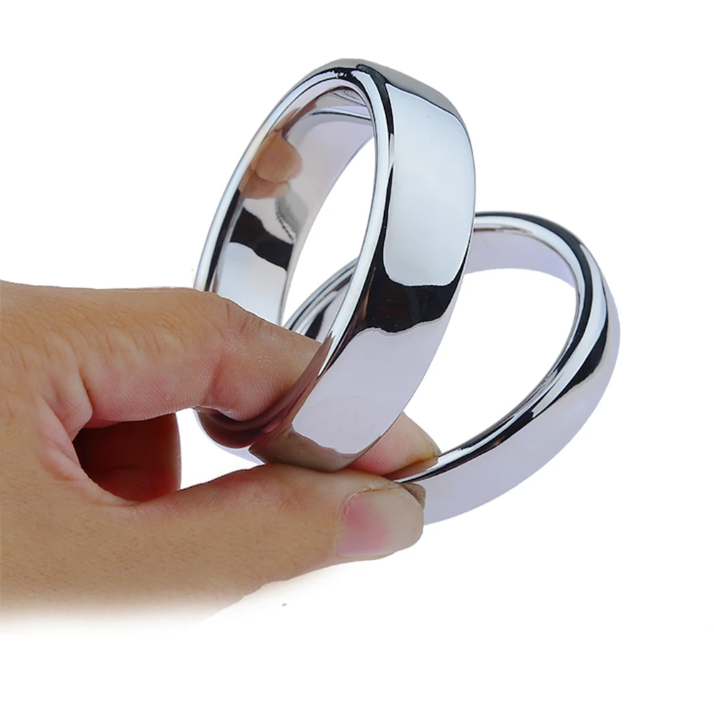 

BDSM Stainless steel Men Gay Ladyboy Penis Lock Ring Metal Bondage Delay Ejaculation Restraint Cock Ring Erotic Sleeve Cockring