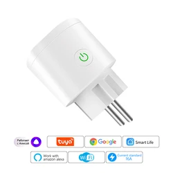CBE Tuya Smart Plug WiFi Remote Control Socket EU 16A Power Monitor Timing Function Works with Alexa Google Home Voice Control