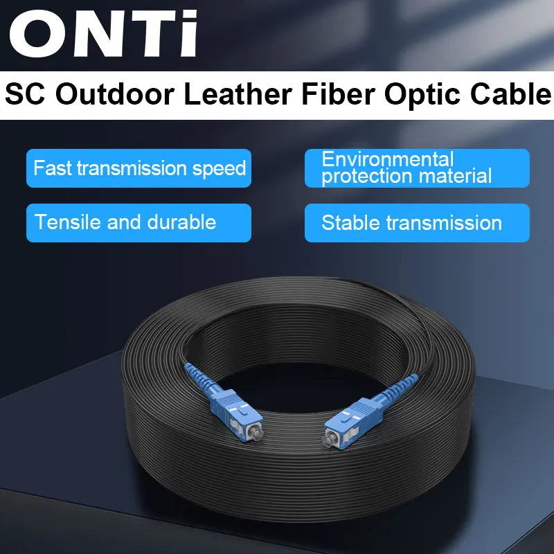 ONTi SC UPC to SC UPC Fiber Optic Drop Cable Single Mode Simplex 2.0mm Outdoor Fiber Optic Patch Cord Optical Patch Cable