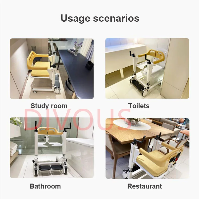 

Многофункциональное кресло для переноски пациента может взять ванну с туалетным комодом, подушка для сиденья, уход за пожилыми людьми, свет