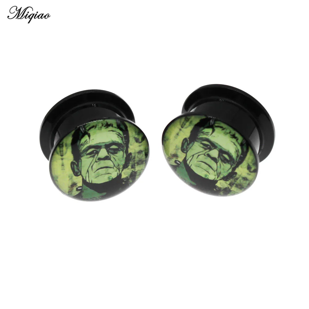 Miqiao 2pcs New Fashion Acrylic Hulk Ear Expander 6mm-25mm Exquisite Body Piercing Jewelry