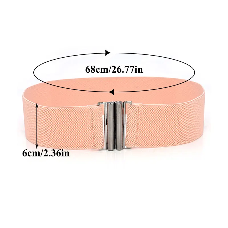 Wide Elastic Belt Solid Color Corset Belt Metal Buckle Lady Fashion Cummerbands Stretch Cinch Waistband Women Waist Belt