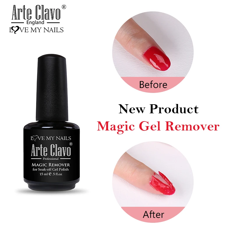 Arte Clavo-Dissolvant magique pour vernis à ongles gel UV, dégraissant propre, facile à enlever, Soak Off, Nail Art, acrylique