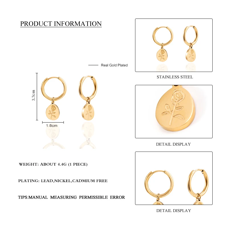Wild&Free Trend Stainless Steel Jewelry Set Gold Plated Necklace Europe And American Ins Style Jewelry Corrosion Rose Necklaces