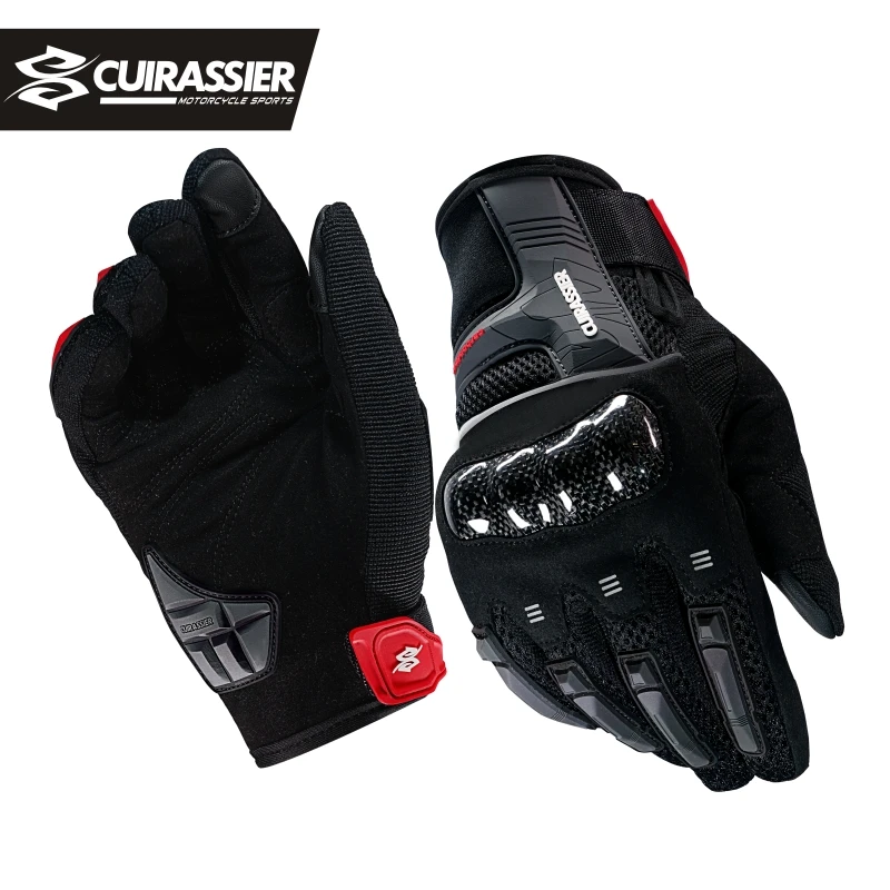 Cuirassier TX200 Summer Motorcycle Men Carbon fiber Moto Non-slip Motorbiker Motocross Riding Gloves Touch Screen Guantes Moto