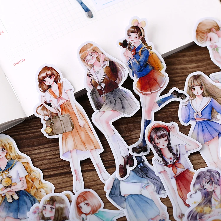 19pcs/lot Young girl Sticker Diy Album Scrapbooking Diary Planner Journal Sticker Decorative Label For Kids