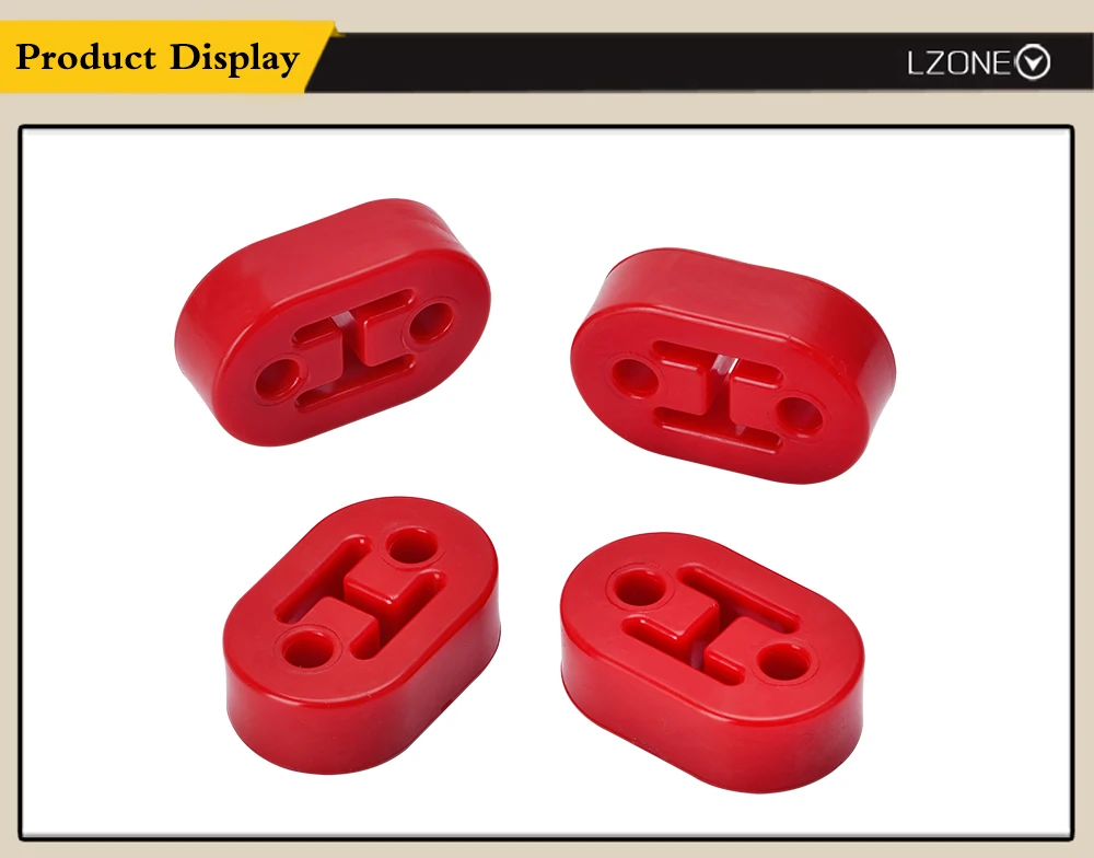 LZONE - 4 Stück/Lot Universal Polyurethan Auspuff/Schalldämpfer Kurze Kleiderbügel Schalldämpfer Kleiderbügel Rot oder Blau JR8952 – Detail 2