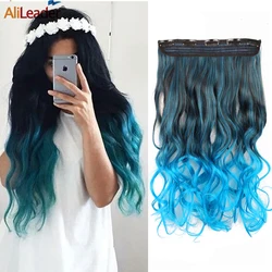 Alileader Synthetic 5Clips In Hair Extension Clip In Hair Extension Synthetic Hairpiece Wave Ombre Hairpiece 5Clips On