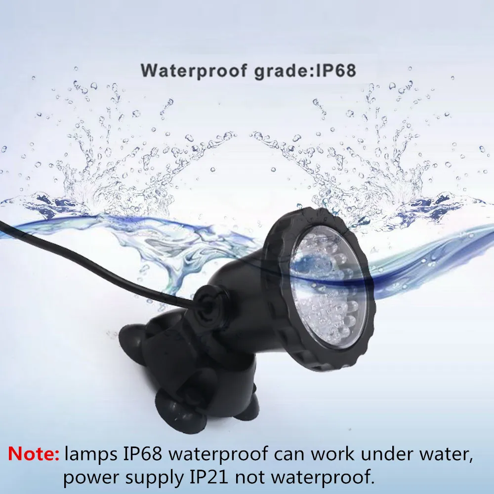 RGB LED Underwater Lights Waterproof Aquarium Lamp Landscape Spot Light for Swimming Pool Fountains Pond Water Garden