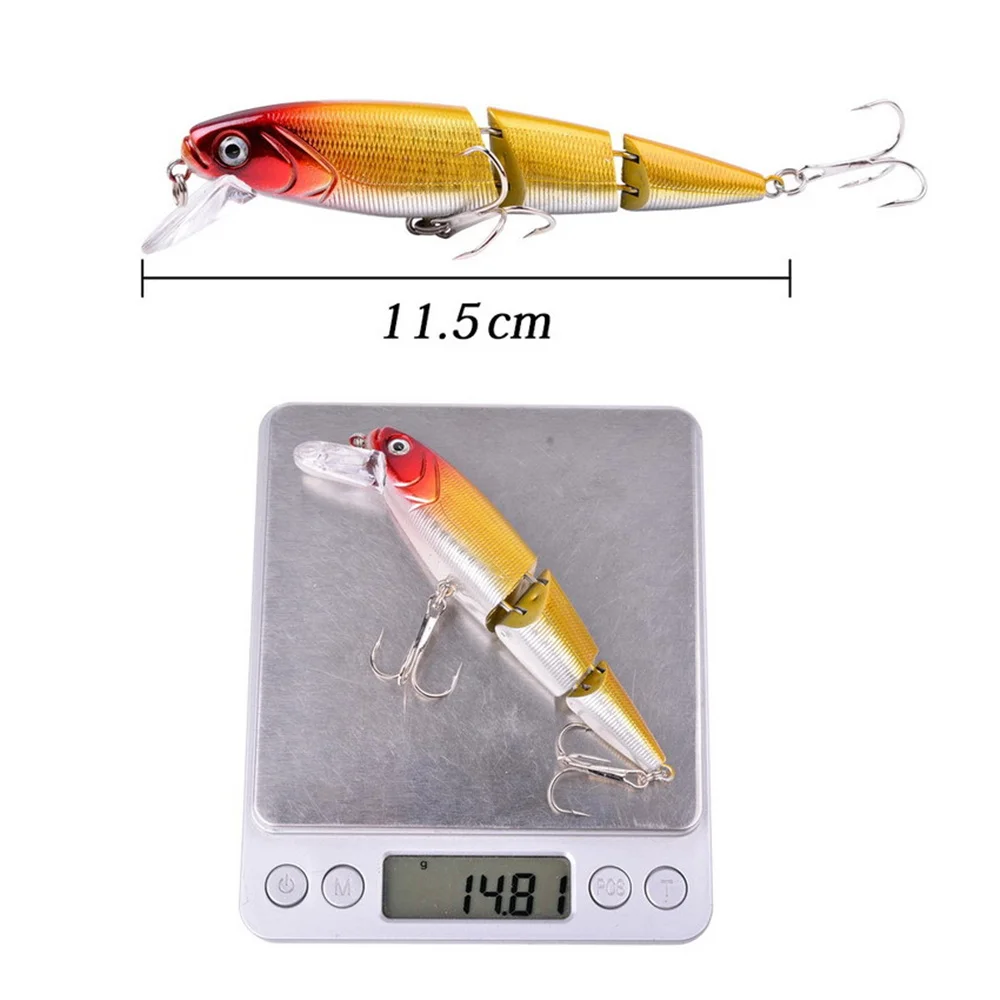 1Pcs 11.5cm 14.8g Sinking Multi-section Fishing Lure Wobblers Plastic Artificial Hard Bait Bass Pike Crankbaits Trolling Pesca