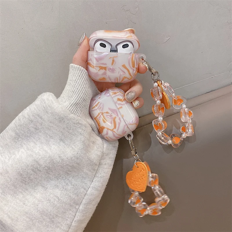 Funda para apple AirPods 3 gen 2021, cubierta de TPU naranja brillante de ensueño para auriculares AirPods 1 2 3 Pro, caja de carga de auriculares