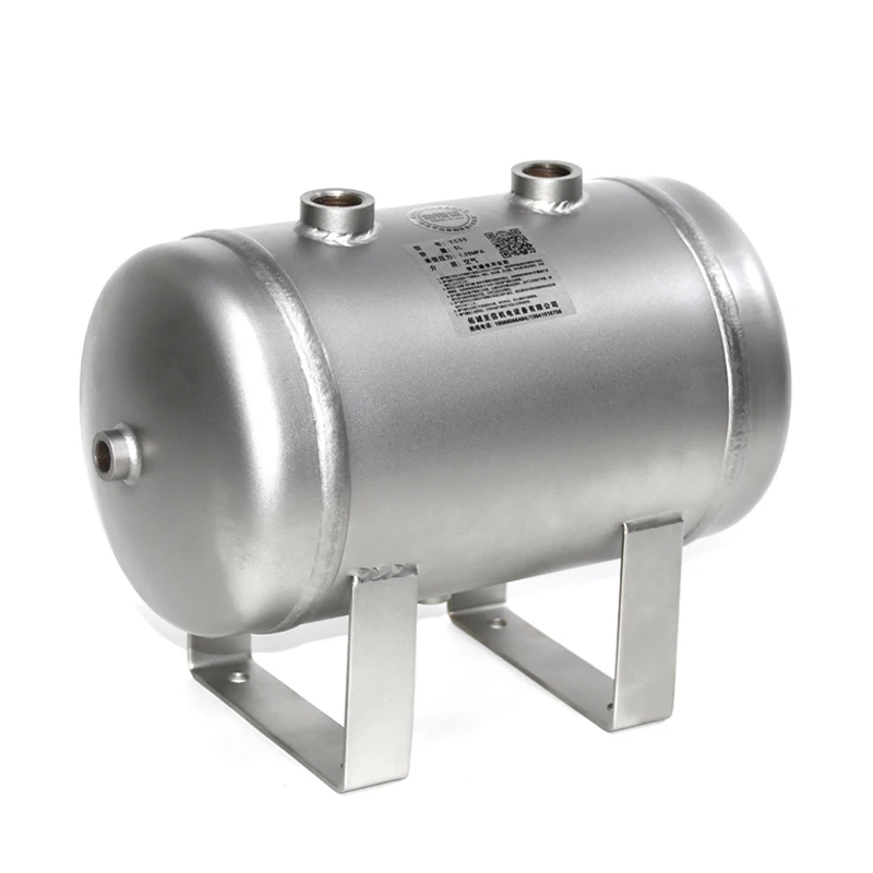 5L Horizontal 304 Stainless Steel Small Gas Storage Frosted Custom Buffer Pressure Air Tank