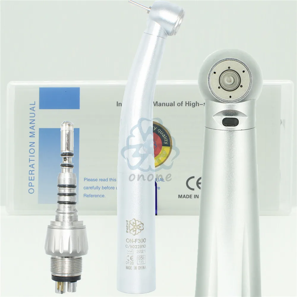 

Kavo Style Dental Fiber Optic LED Handpiece With Quick Coupler 6Hole Tripler Water Port Spray Ceramic Bearing Light Turbine