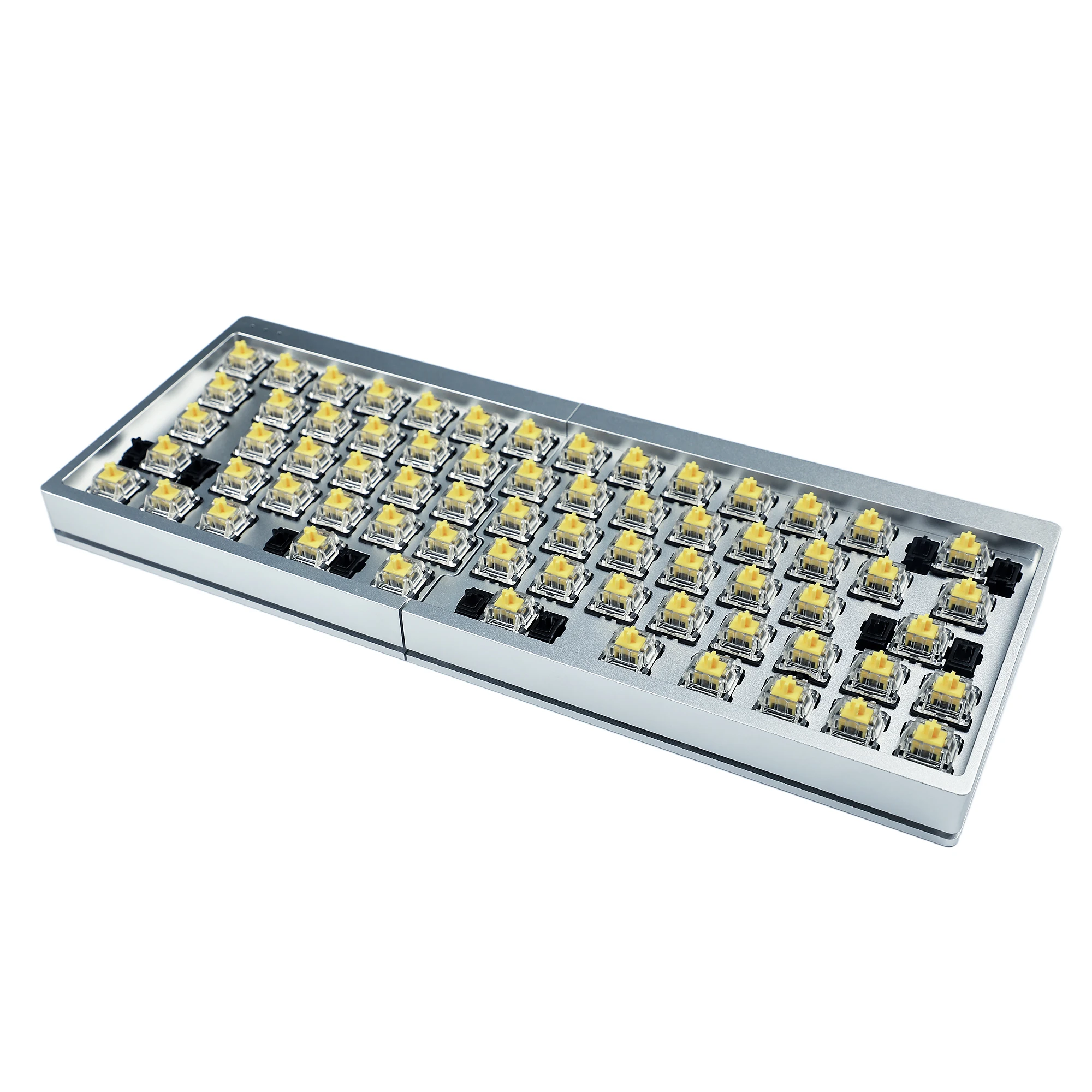 60% 64 teclado hotswap dividido sp64 underglow rgb bface totalmente programável pcb cnc placa de alumínio para teclado mecânico