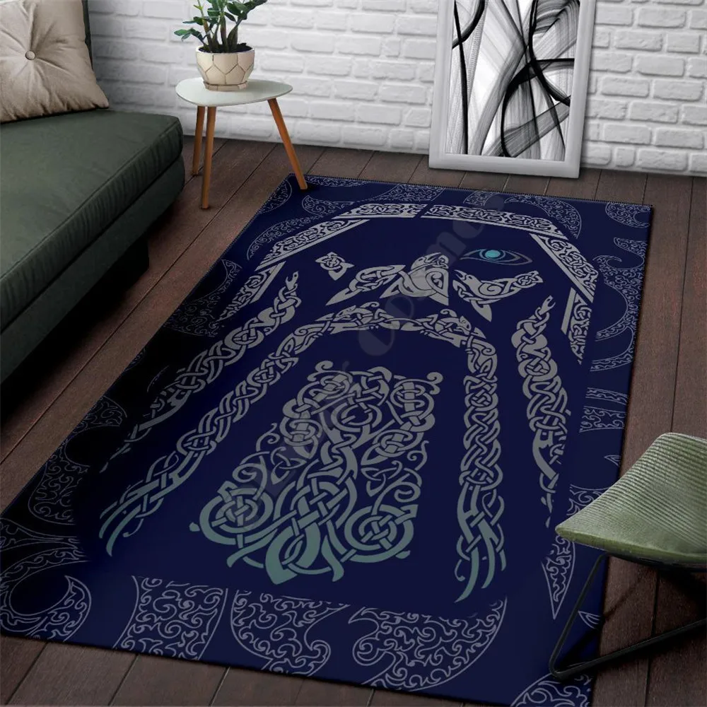 

Viking Area Rug Odin God Tattoo Area Rug 3D Printed Rugs Mat Rugs Anti-slip Large Rug Carpet Home Decoration