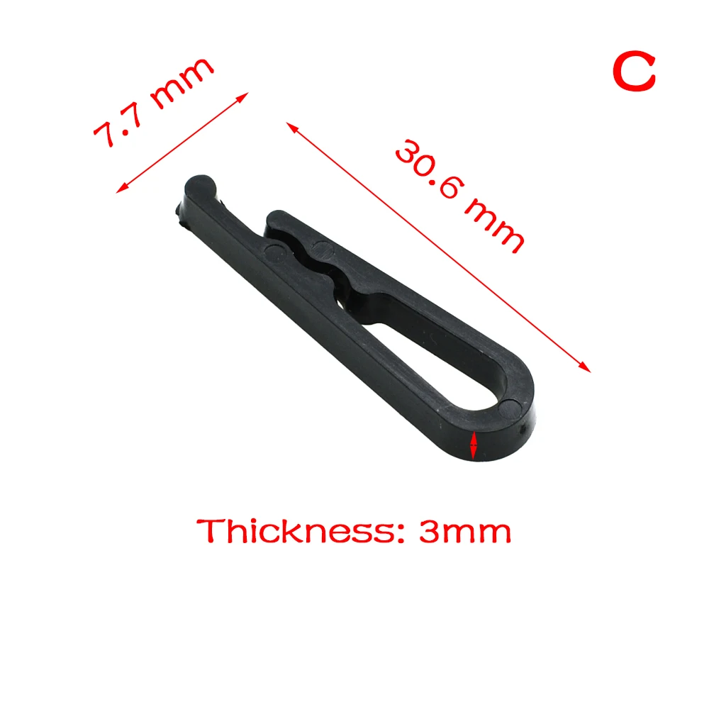 50pcs 49.5mm 38mm 30mm Plastic Clip With Teeth For Dress Shirt Garment Packaging Black