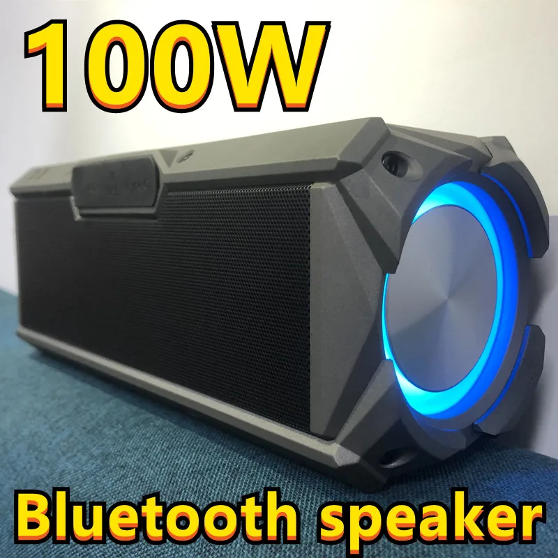 Caixa De Som 100W High Power Speaker Home Theater TWS 3D Stereo Subwoofer Sound Box  Outdoor Wireless Portable Bluetooth Speaker