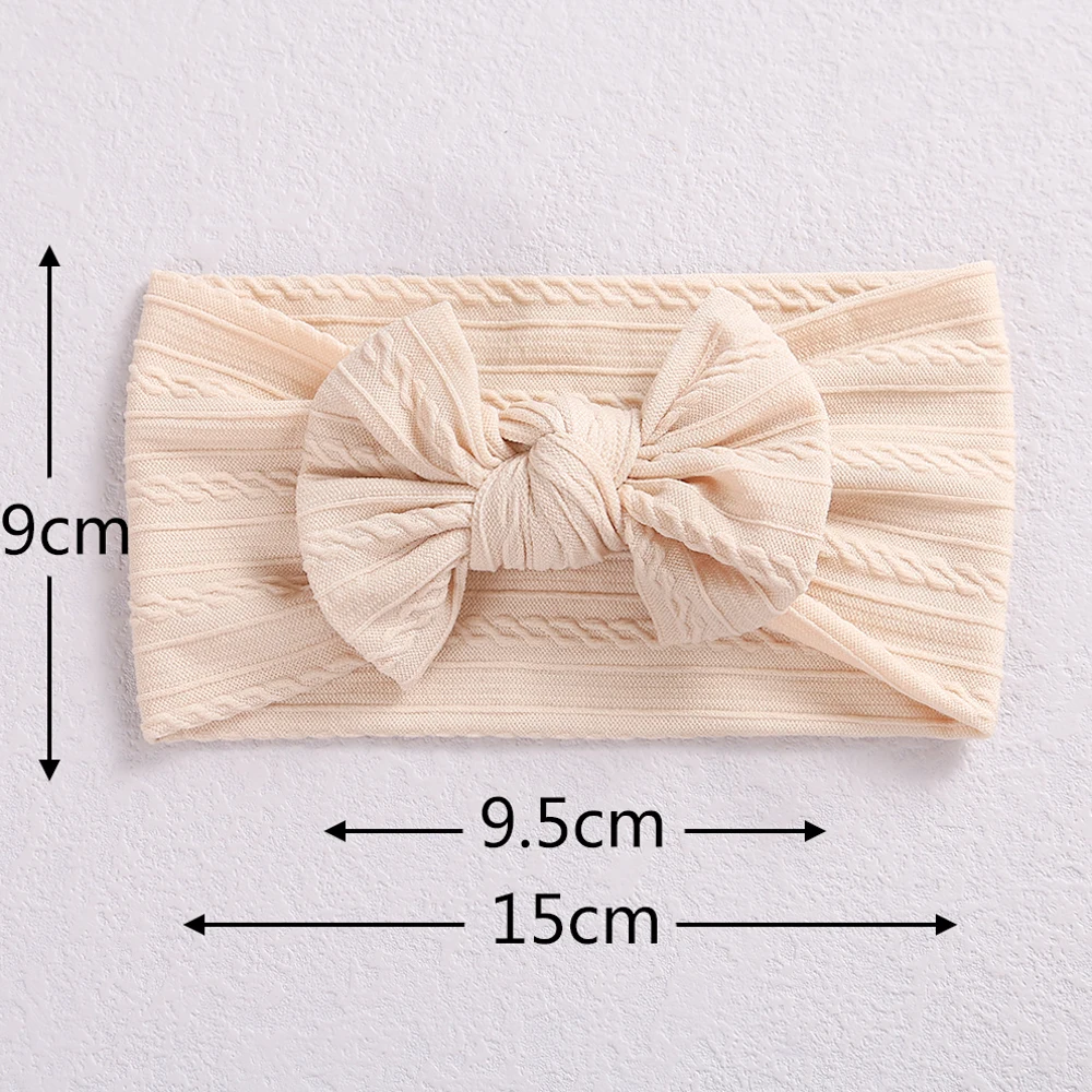 Popular Wide Cable Knit Nylon Headband,Soft Nylon Hair Bands,Knotted Hair Bow Headband,Children Girls Hair Accessories 30PC/lot