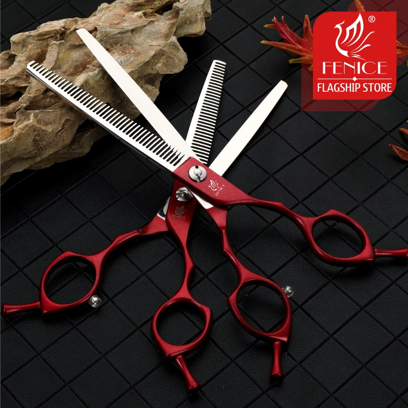 Fenice 6.5/7.0 inch JP440C Steel Professional Pet Thinning Scissors Dog Grooming Shears Thinning Rate 35%