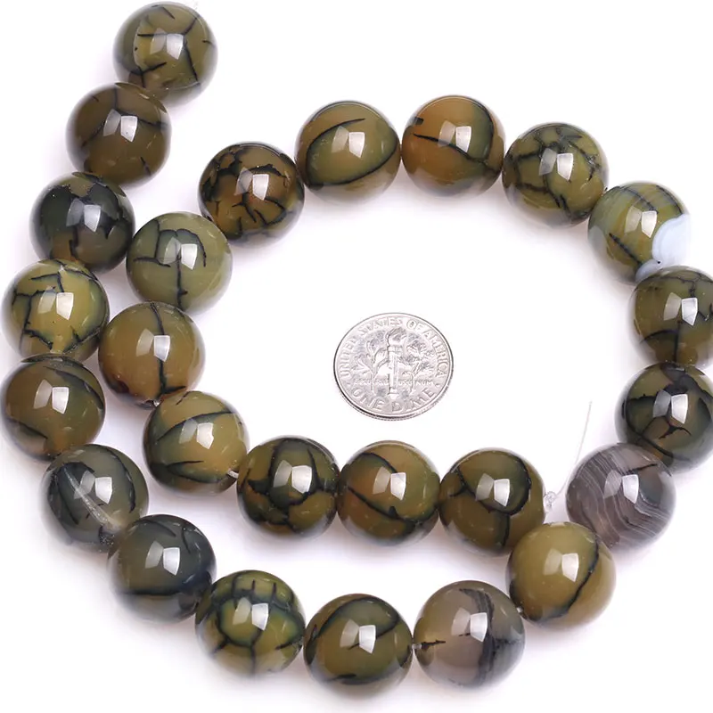Yellow Crackle Agates Round Beads For Jewelry Making Strand 15 inch DIY Bracelet Necklace Jewelry Bead 6mm 8mm 10mm 12mm 14mm