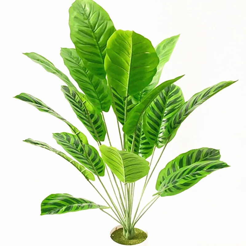 

70CM 18 Fork Artificial Banana Tree Plastic Tropical Leaves Green Fake Palm Tree Garden Hotel Office Halloween Home Decor Props