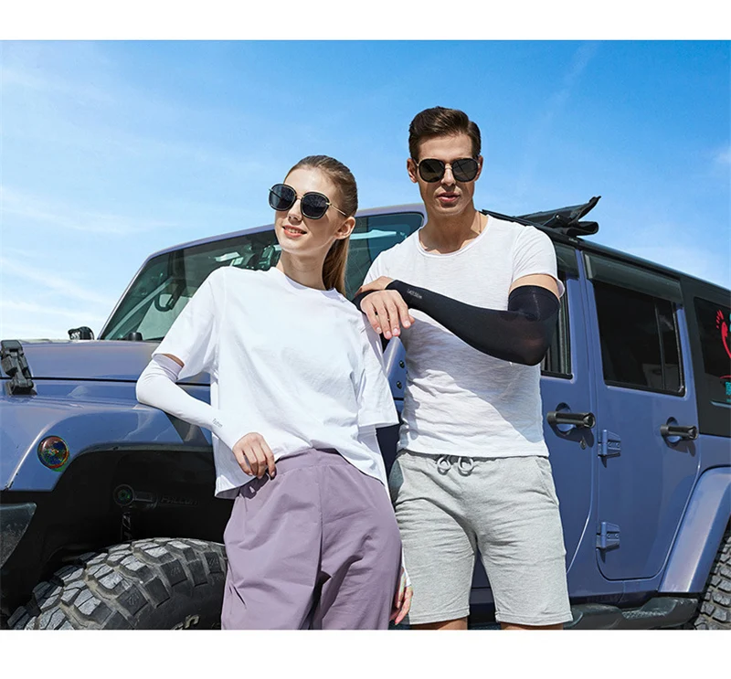 2 stücke Ultra Dünne Arm Wärmer Ärmeln Sport Sonne UV Schutz Licht Manguito Ciclismo Kühlung Laufen Angeln Radfahren Männer Frauen – Detail 13