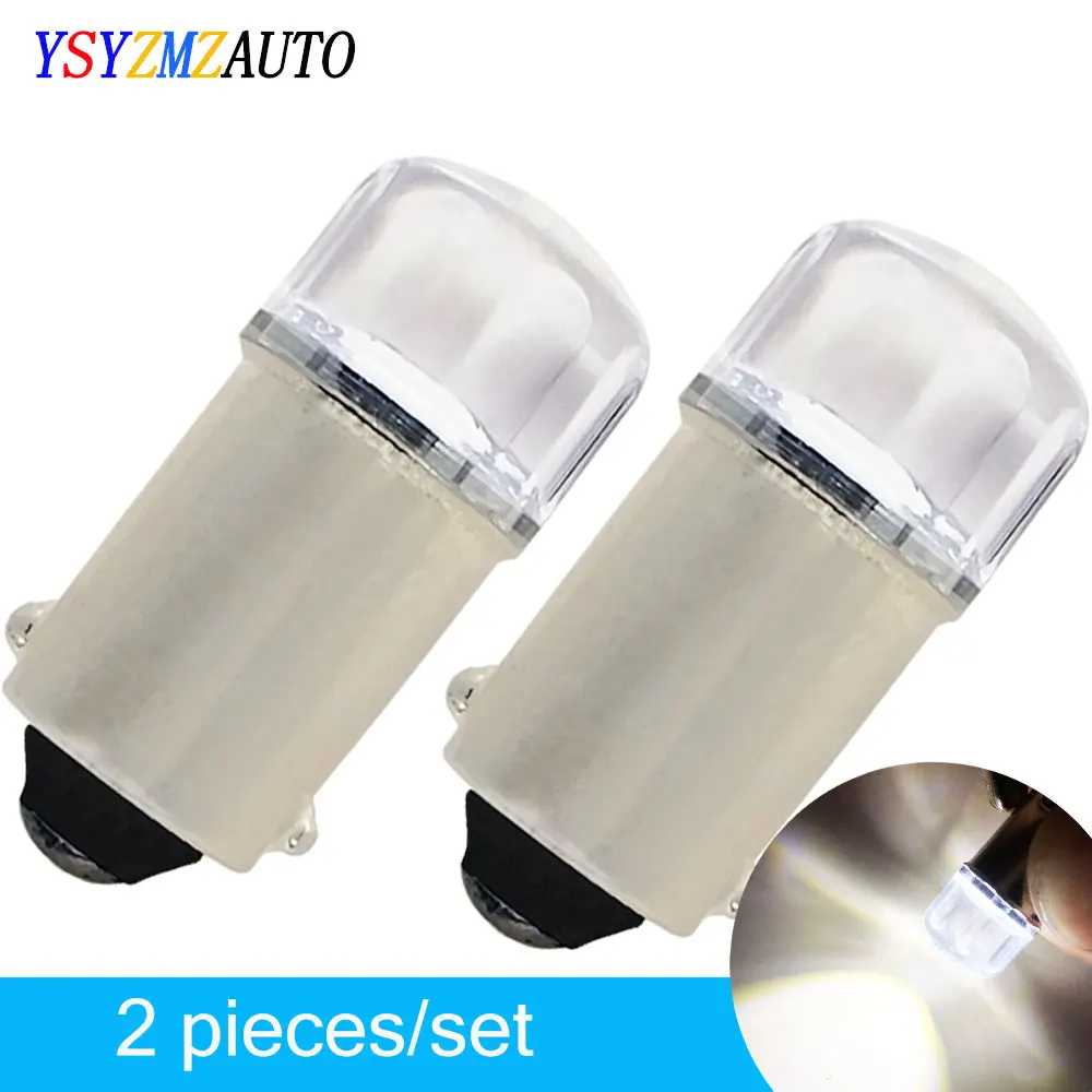 2x BA9S T4W LED Car light bulb T2W T3W H5W 2 LED 2835 SMD interior Car LED License Plate light H6W White 12V 12913 12910 12929