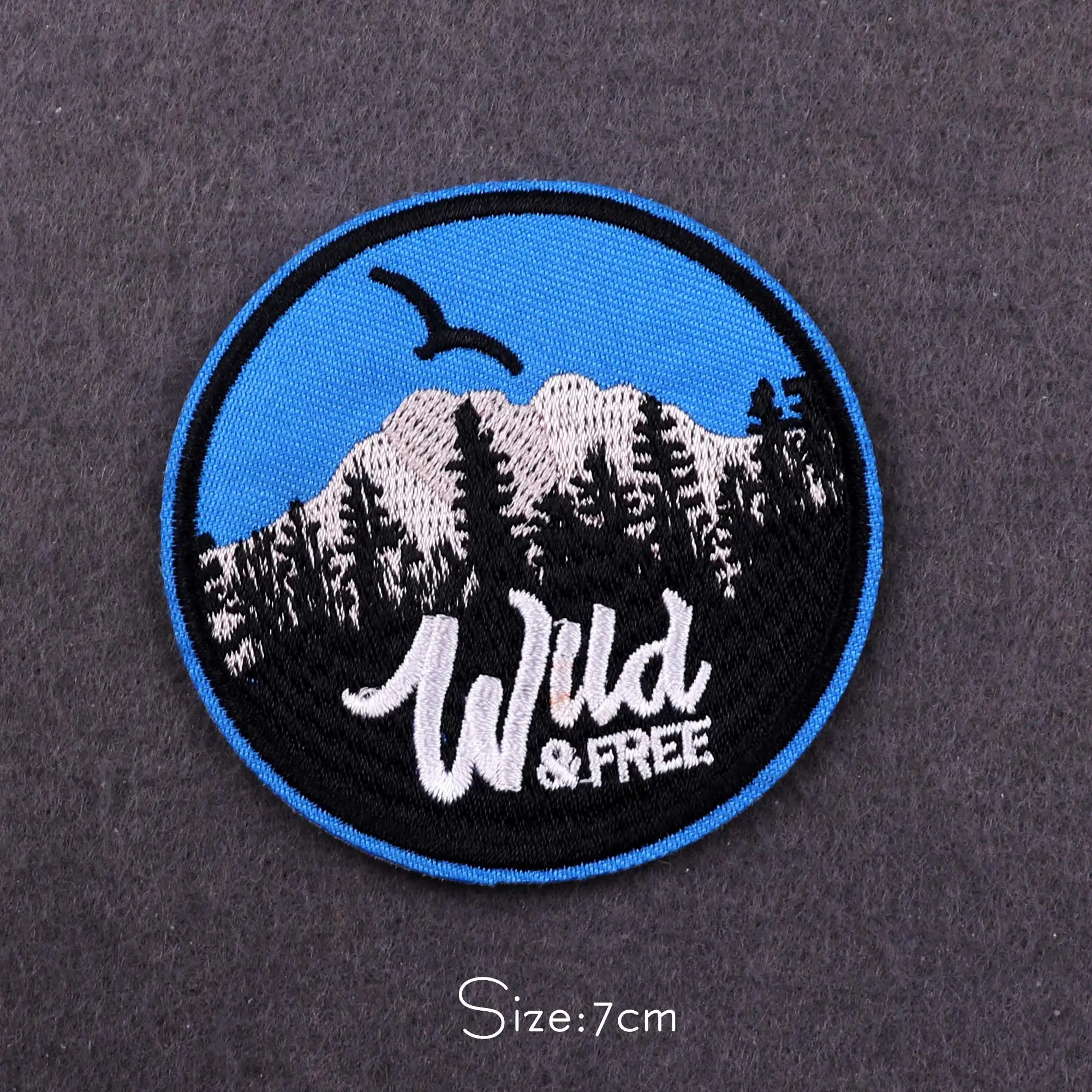 Mountain Patch Nature Adventure Embroidery Patches For Clothing Iron On Patches On Clothes Wilderness Stripe Patch Camping Badge