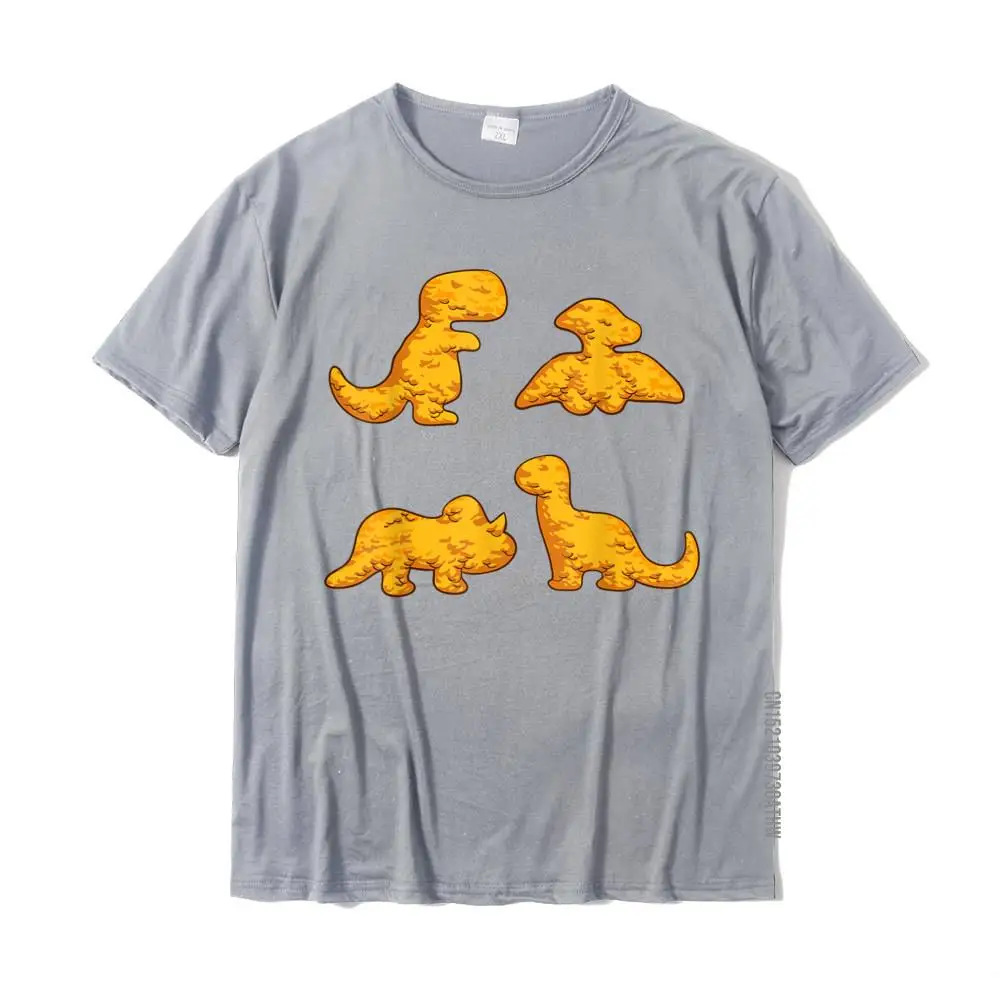 Dino Chicken Nuggets Pattern Kids Dinosaur Nuggets Lovers T-Shirt Slim Fit Men Top T-Shirts Casual Tops Shirt Cotton Normal