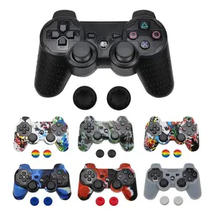 Cubierta de silicona para la caja de calcomanía de piel del controlador PS3 para PlayStation 3 GamePad Accesorios de juego de GamePad con 2 tapas de agarre de pulgar 10 Mejor portada de ventas PS3 Super Slim - №9