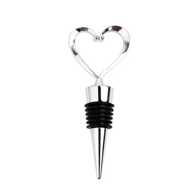 Kitchen Bar Tool Stainless Steel Elegant Heart Shaped Red Wine Champagne Collection Wine Bottle Stopper LX8504