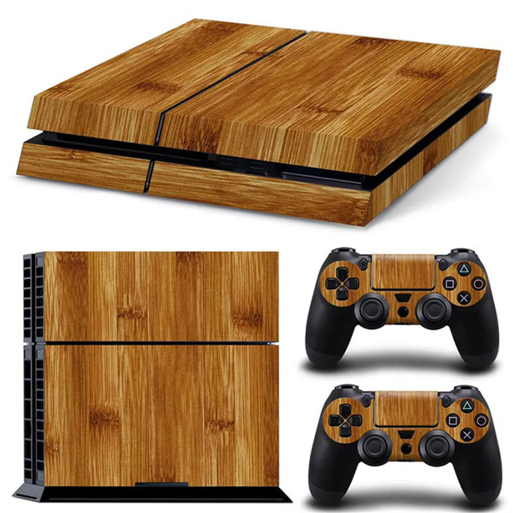 FOR ps4 decal  New Arrival wood designs PS4 Skin Sticker For PS4 Console Controller PS4 Stickers Decal