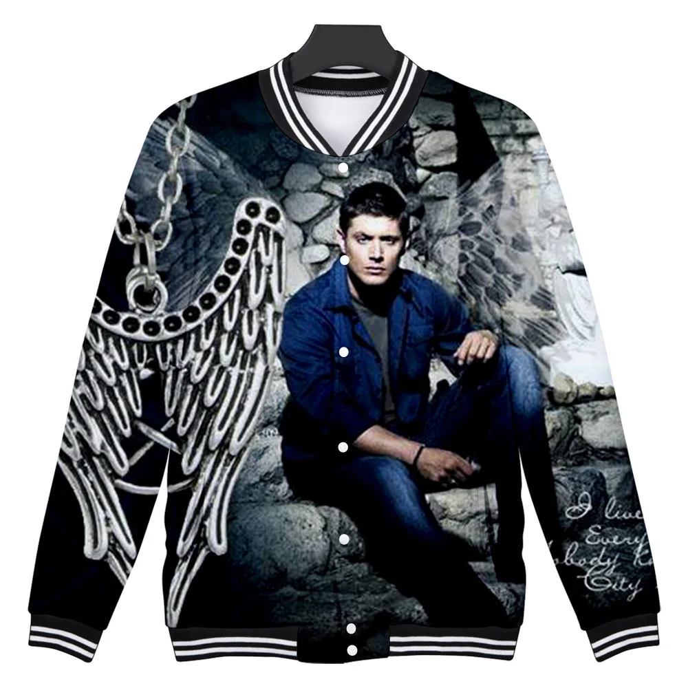 TV Series Supernatural 3D Print Zip Up Women/men Hoodies Sweatershirts Winchester Brothers Dean and Sam Baseball Jacket Outwear