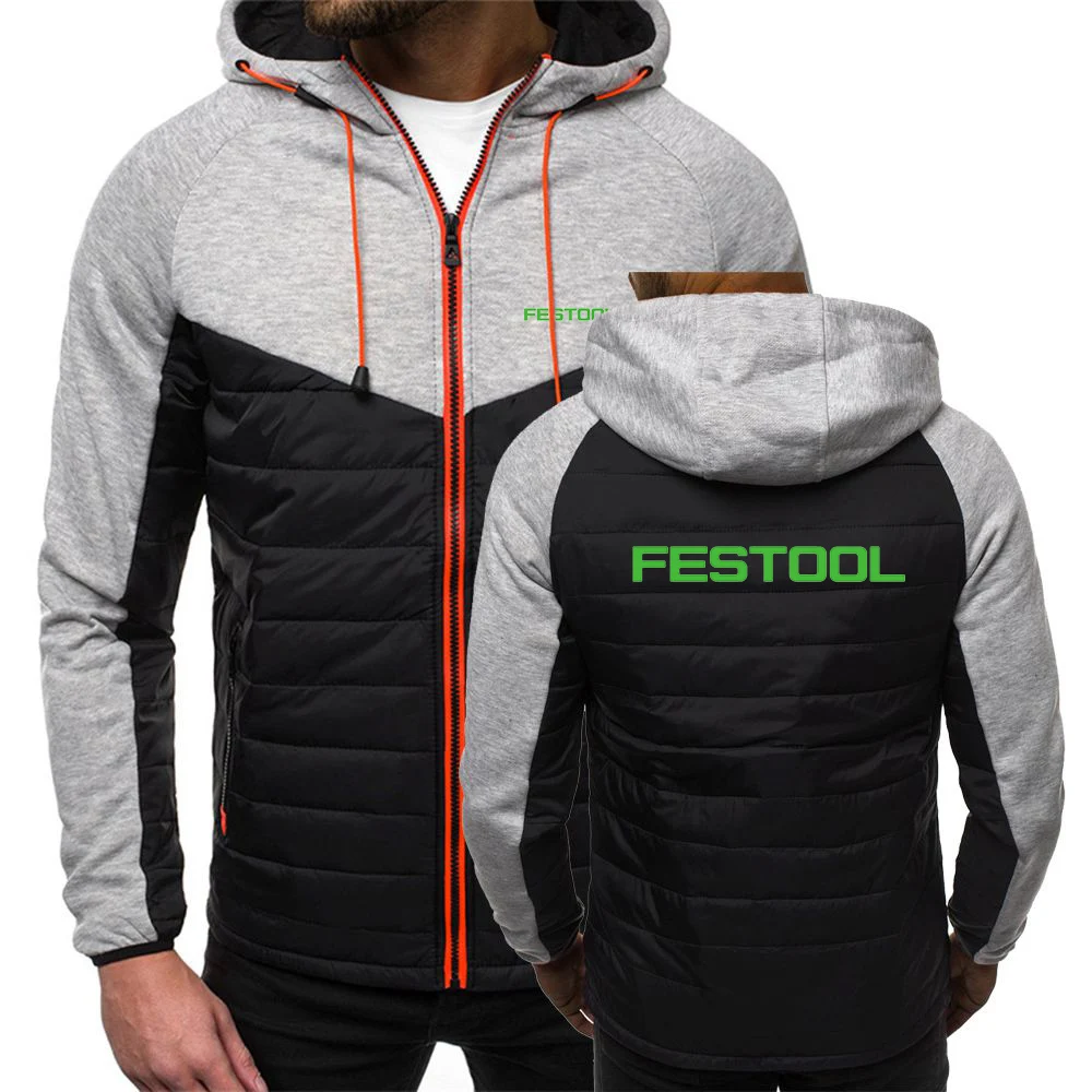 Festool Tools Printing New Spring Autumn Mens Hoodies Classic Fashion Male Casual Long Sleeve Solid Color Padded Zipper Jacket