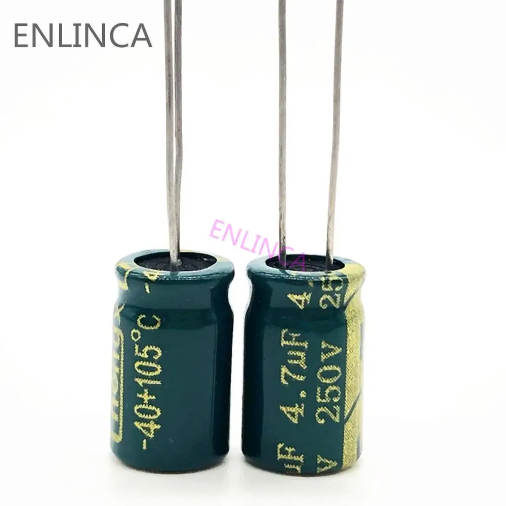 

100pcs/lot S81 250v 4.7UF aluminum electrolytic capacitor size 8*12 4.7UF 20%