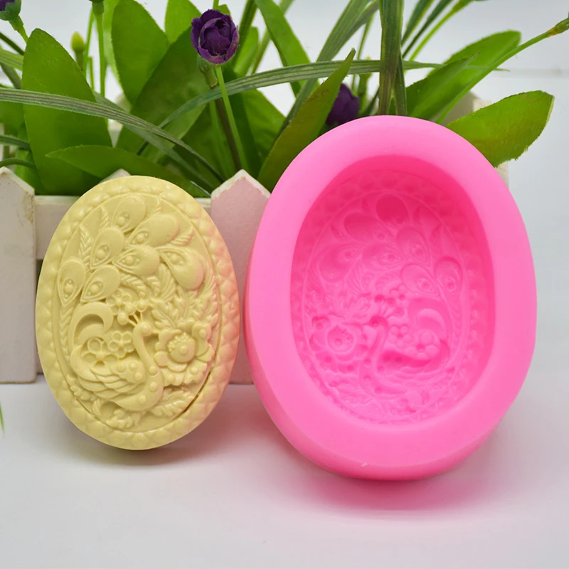 Peacock Pattern Silicone Soap Mold Making Cake Mold Handmade Soap DIY Crafts Fondant Cake Decorating Tools Candle Mould