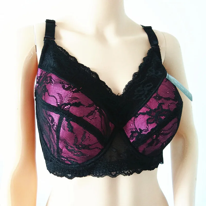 34-48 Underwear Plus Large Size Underwire Top Bh Bralette Lace Sexy Women's Bra Intimates Brassiere B C D E F G H Cup