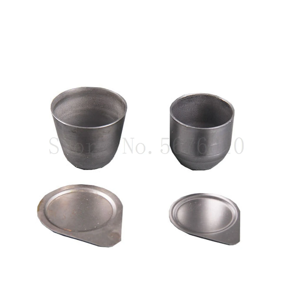 5pcs/10pcs laboratory iron crucible 30ml /50ml with cover high purity high temperature resistant laboratory can heat containers