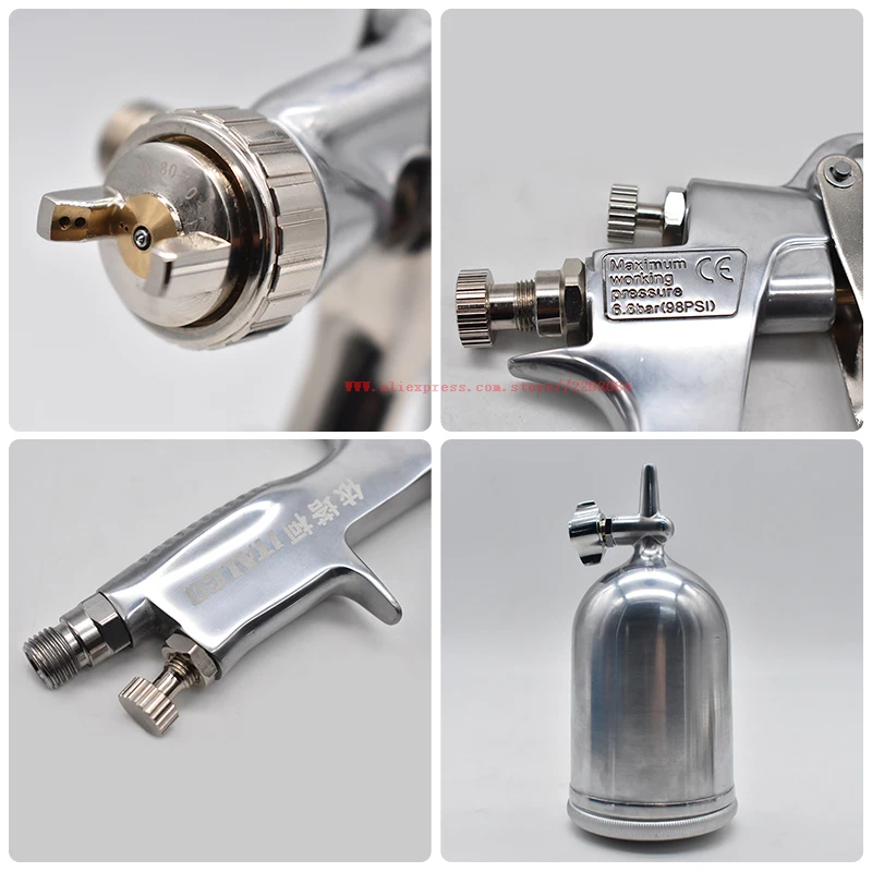 Italco manual spray gun hvlp gravity spray gun air spray gun 1.0mm 300CC high quality spray gun with spray gun accessories