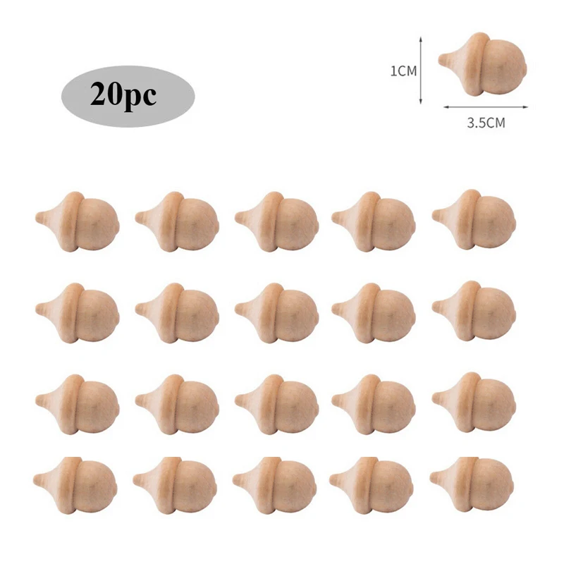 무료 배송 20pc 도토리 나무 말뚝 인형 세트 크리스마스 테마 나무 예술 공예 DIY 완구 어린이를위한 재료 키트 성인 페인트 인형